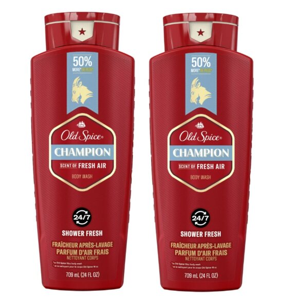 2 X Old Spice CHAMPION Scent of Fresh Air Men’s Body Wash 24 fl. oz - Picture 1 of 2